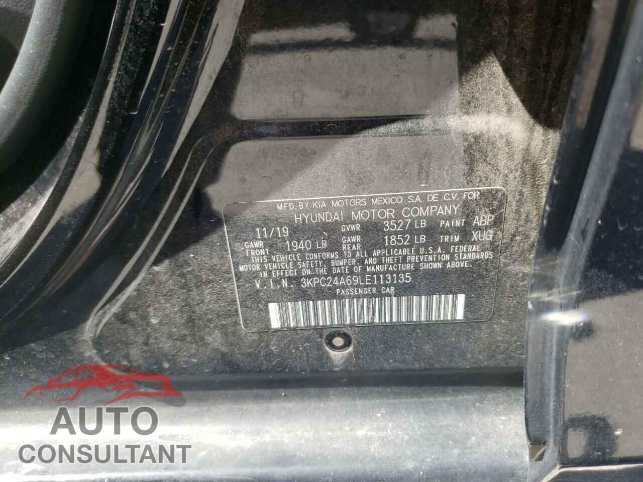 HYUNDAI ACCENT 2020 - 3KPC24A69LE113135