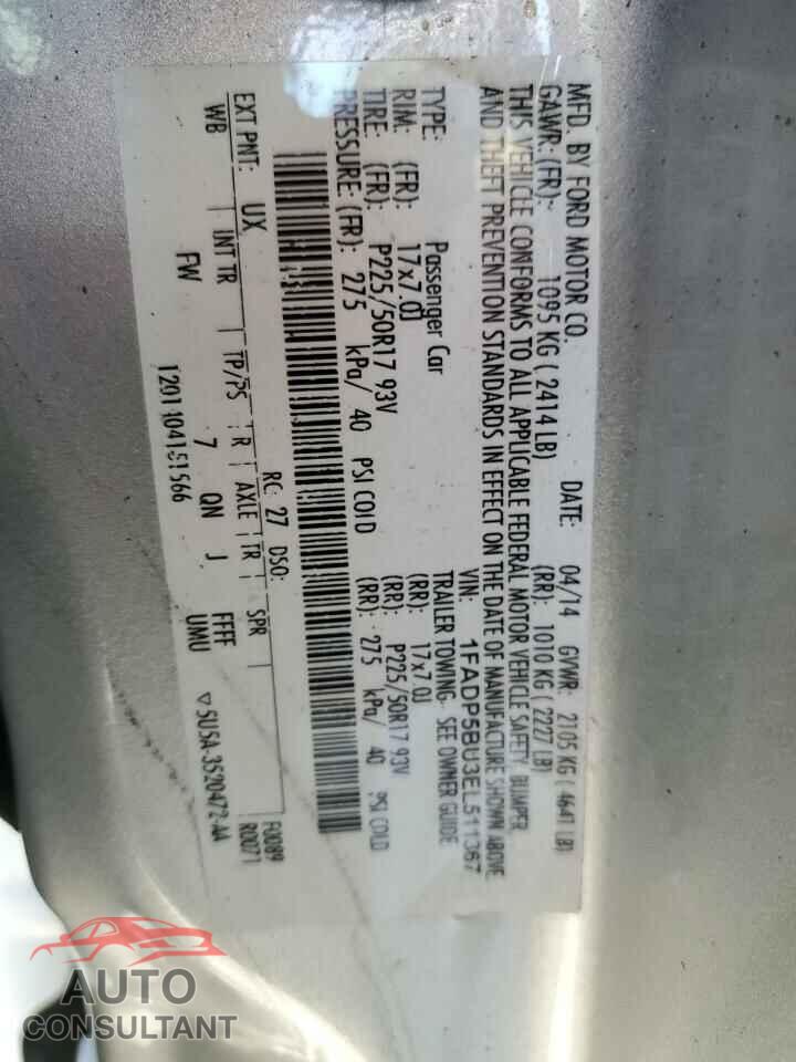 FORD CMAX 2014 - 1FADP5BU3EL511367