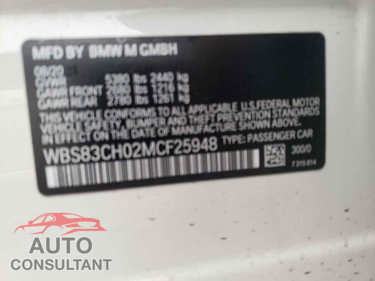 BMW M5 2021 - WBS83CH02MCF25948