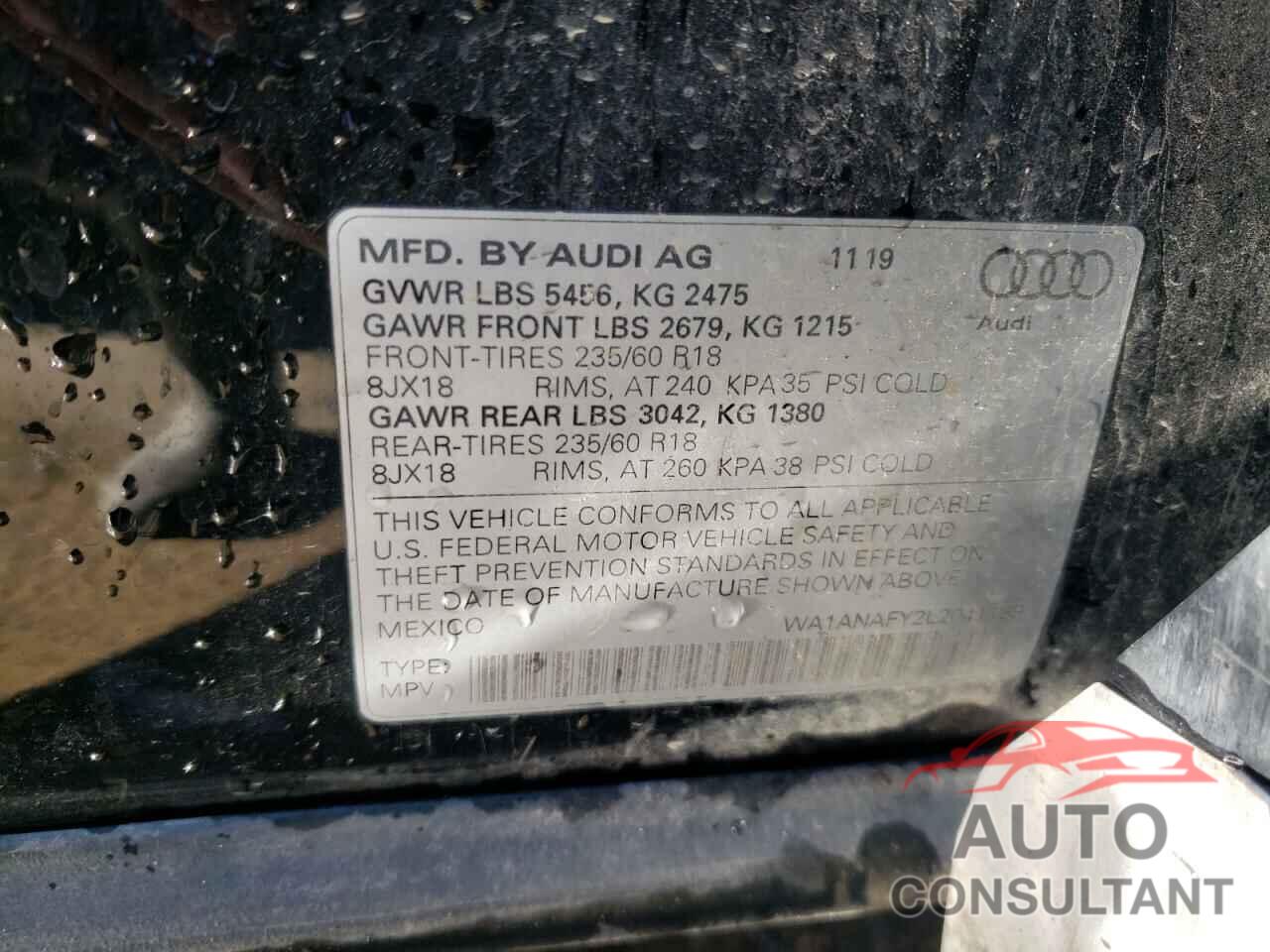 AUDI Q5 2020 - WA1ANAFY2L2041189