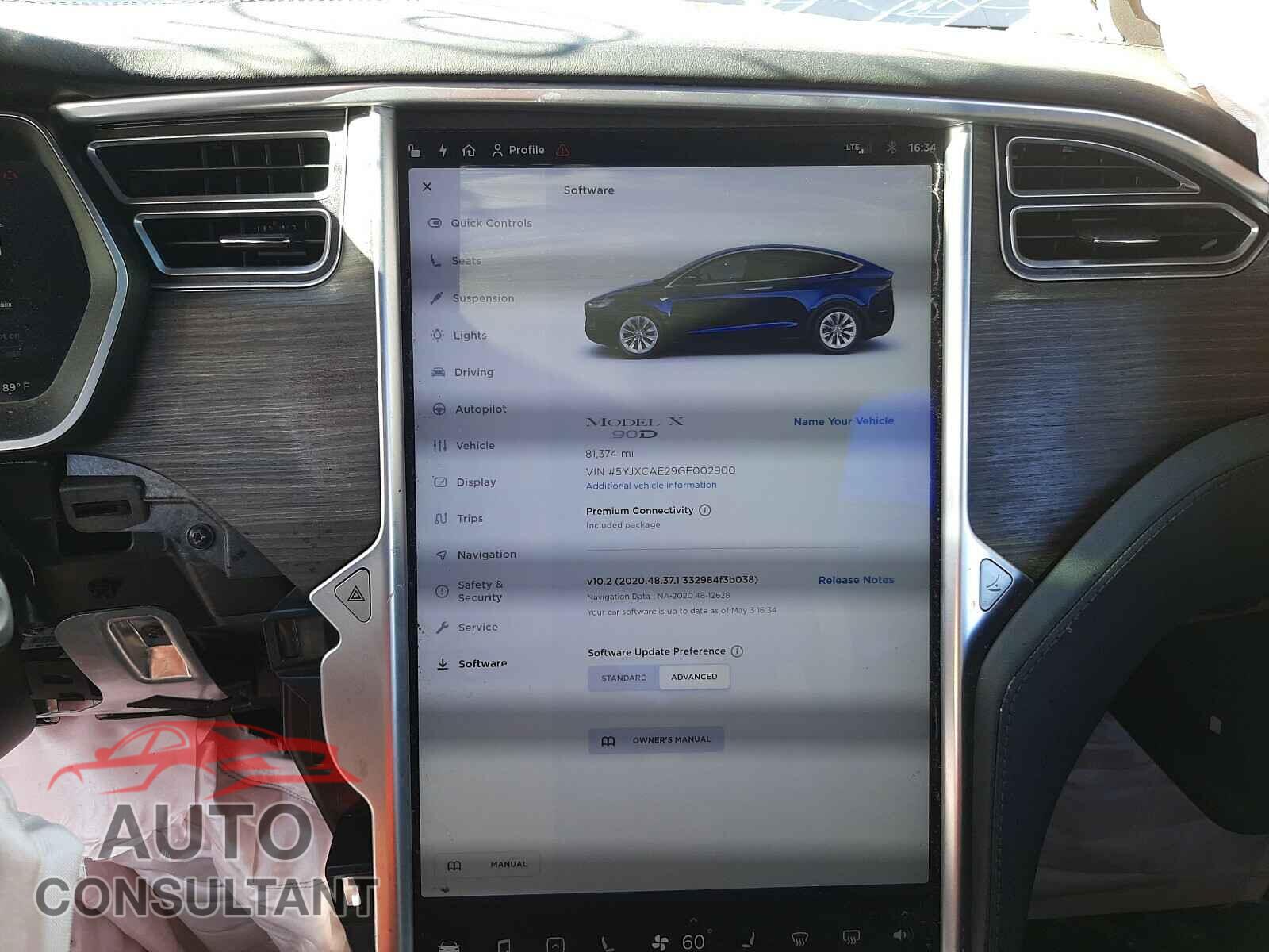TESLA MODEL X 2016 - 5YJXCAE29GF002900