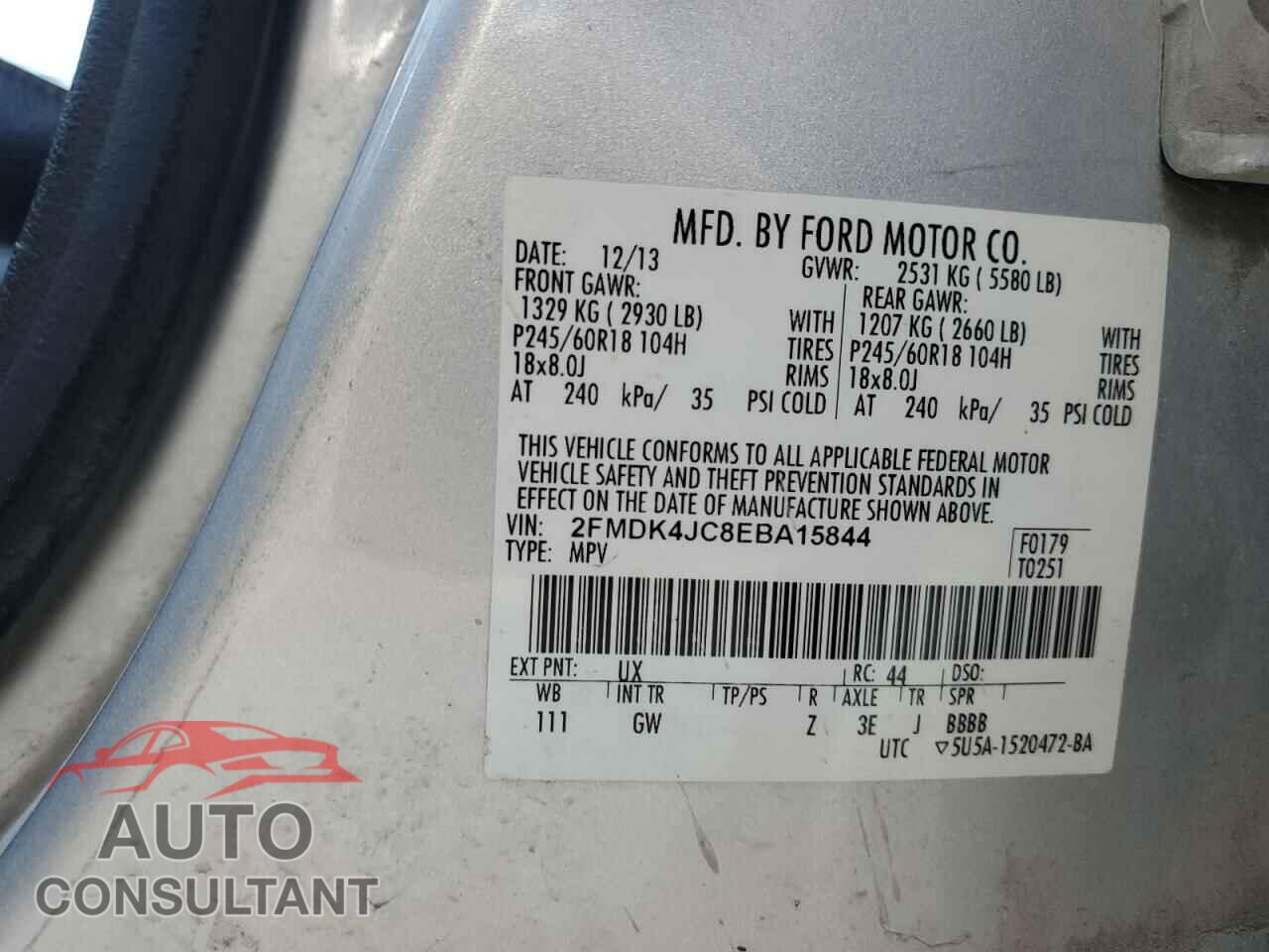 FORD EDGE 2014 - 2FMDK4JC8EBA15844