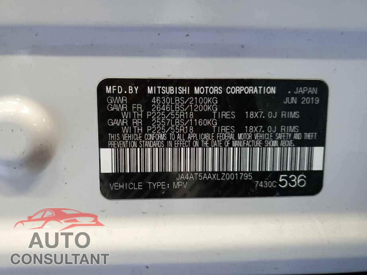 MITSUBISHI ECLIPSE 2020 - JA4AT5AAXLZ001795