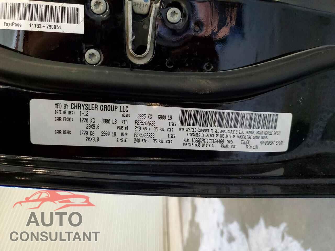 DODGE RAM 1500 2012 - 1C6RD7MT1CS184468