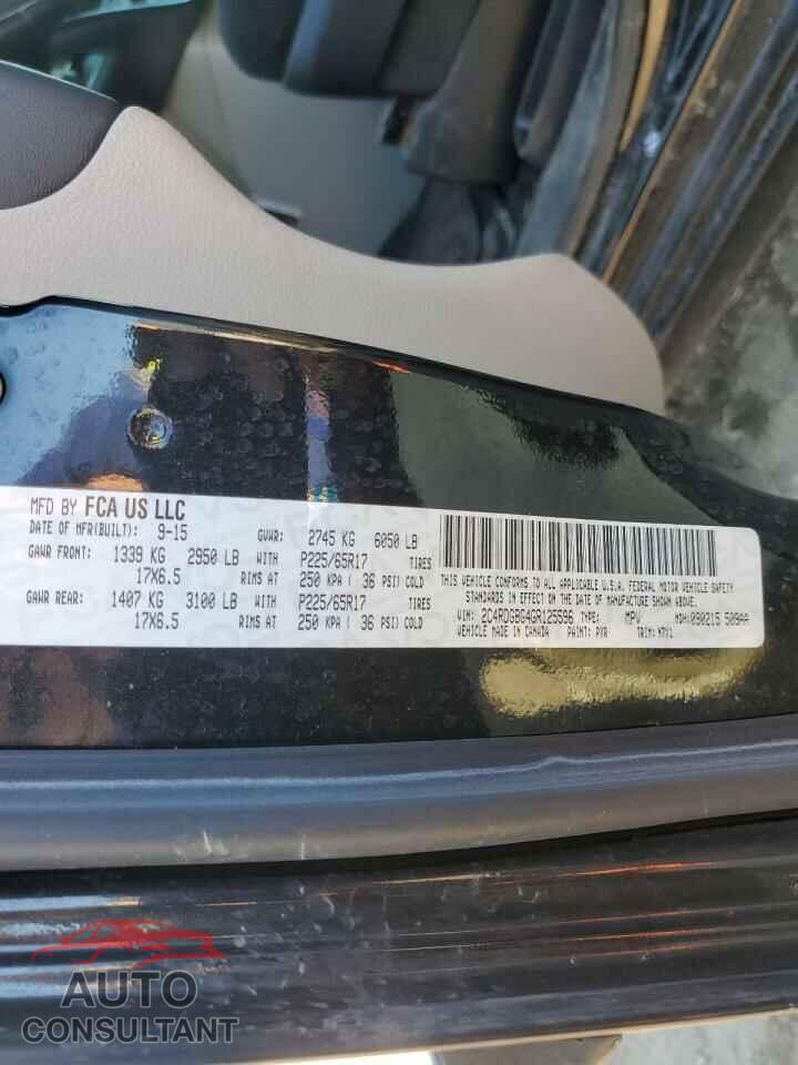 DODGE CARAVAN 2016 - 2C4RDGBG4GR125596