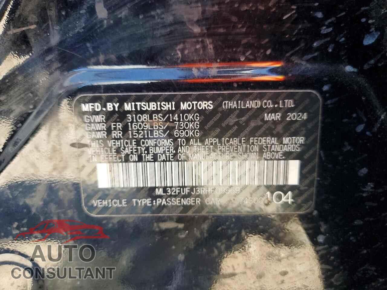 MITSUBISHI MIRAGE 2024 - ML32FUFJ3RHF09969