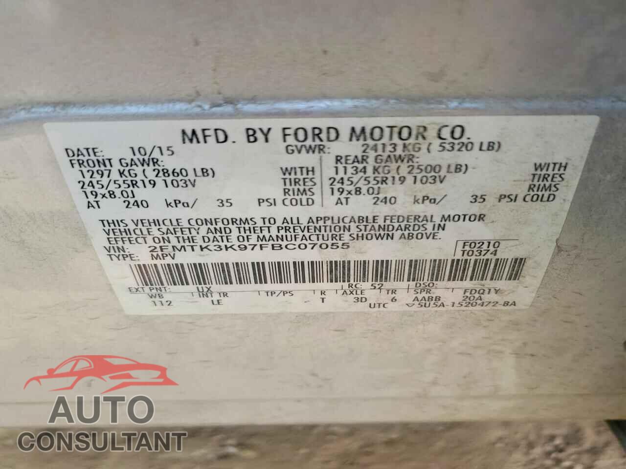 FORD EDGE 2015 - 2FMTK3K97FBC07055