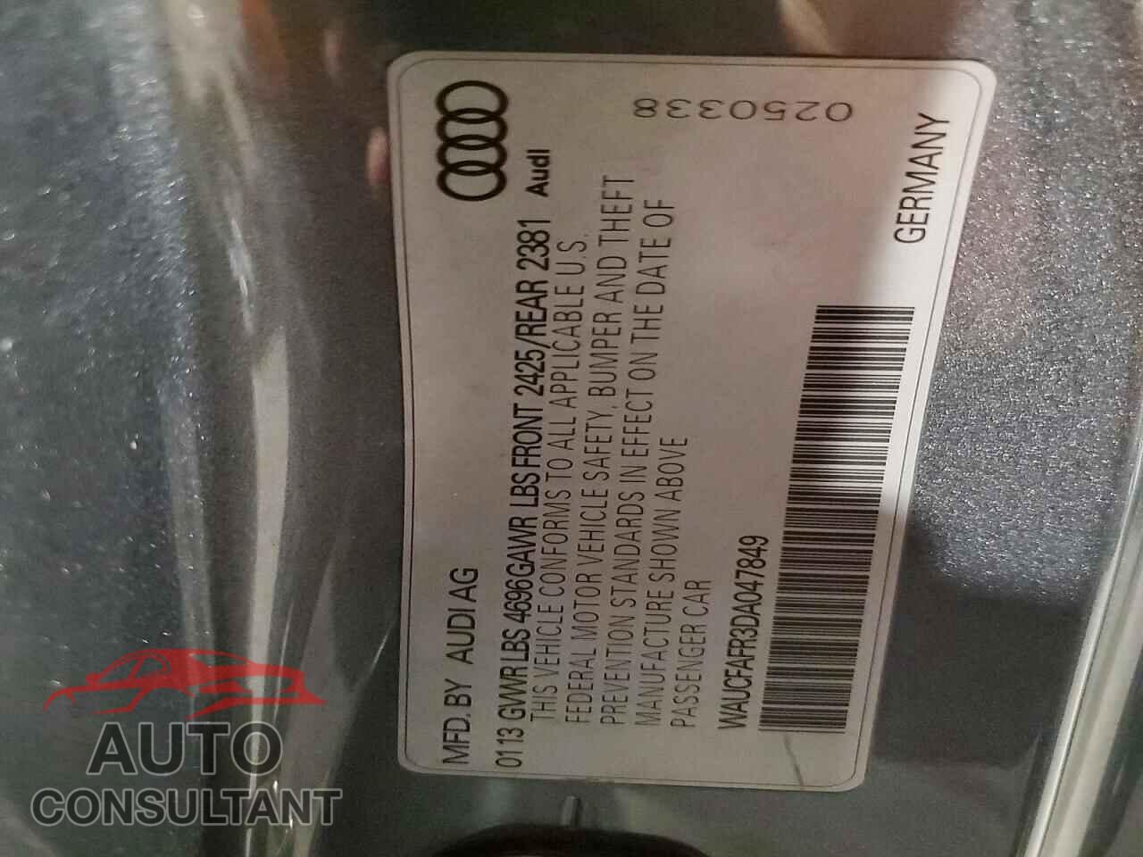 AUDI A5 2013 - WAUCFAFR3DA047849