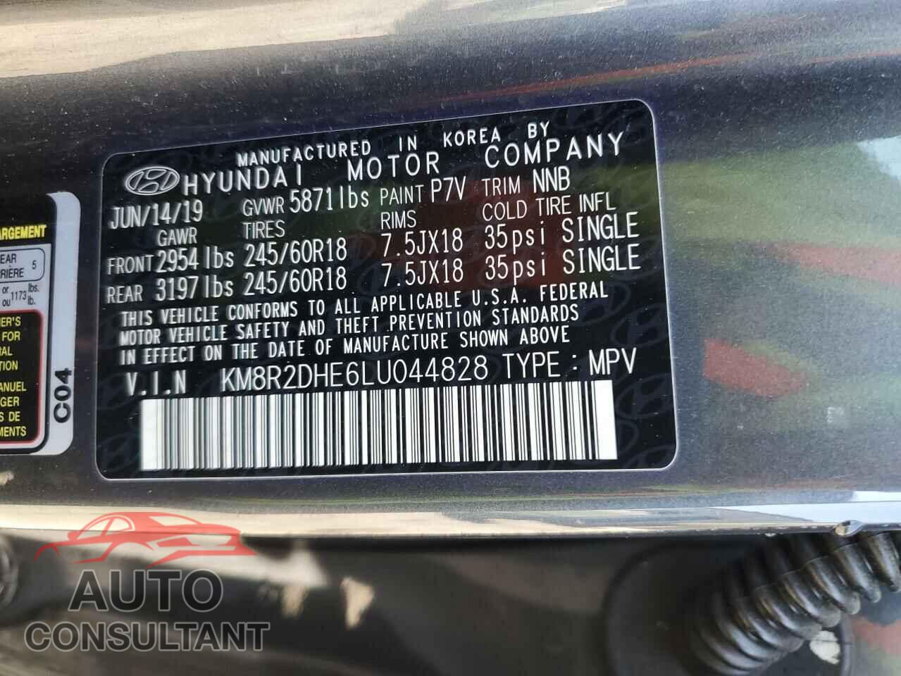 HYUNDAI PALISADE 2020 - KM8R2DHE6LU044828