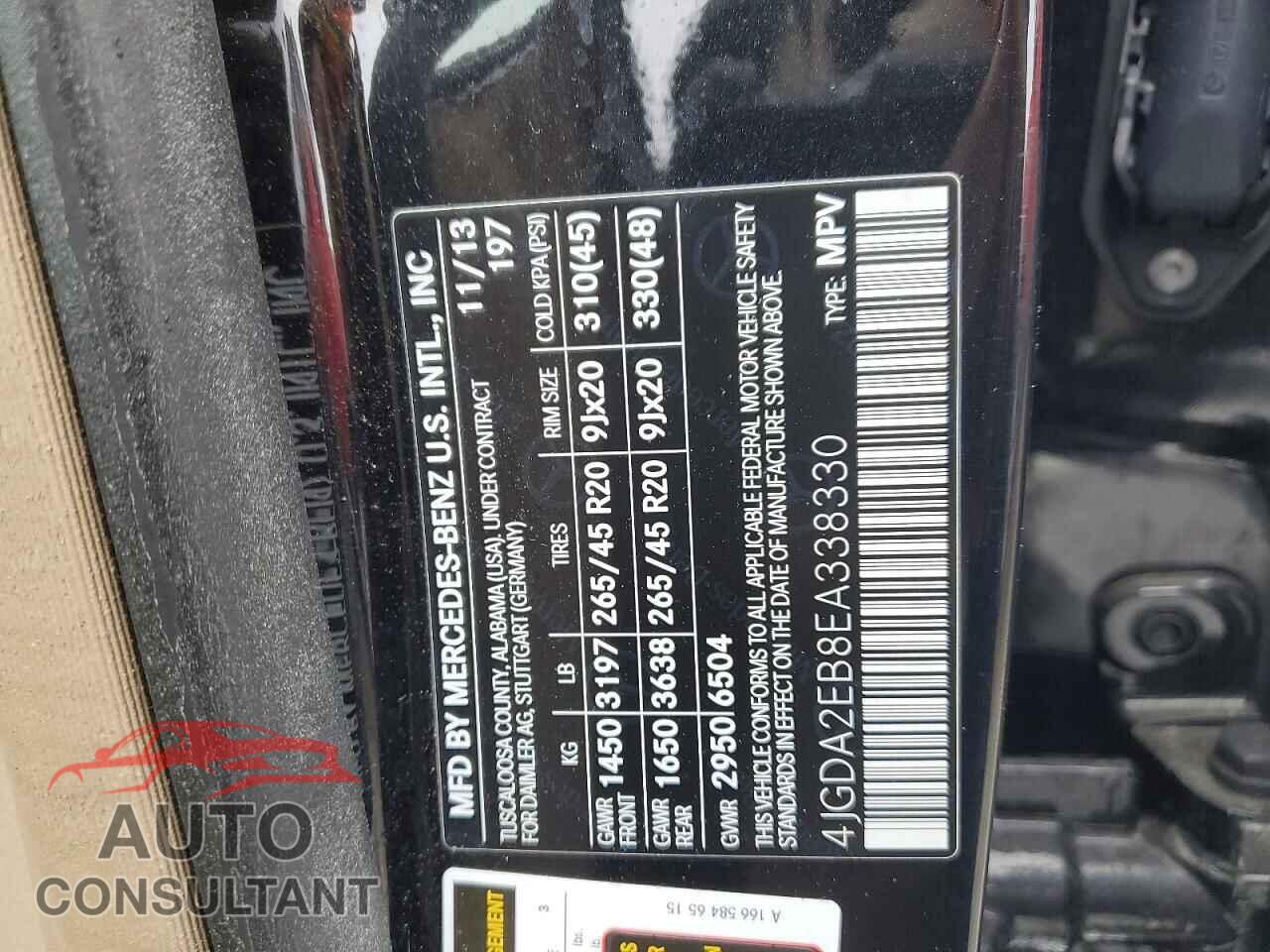 MERCEDES-BENZ M-CLASS 2014 - 4JGDA2EB8EA338330