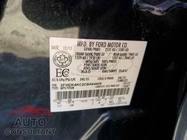 FORD EDGE 2012 - 2FMDK4KC2CBA64405