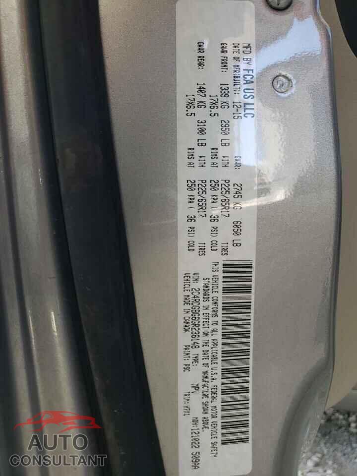 DODGE CARAVAN 2016 - 2C4RDGBG6GR236148