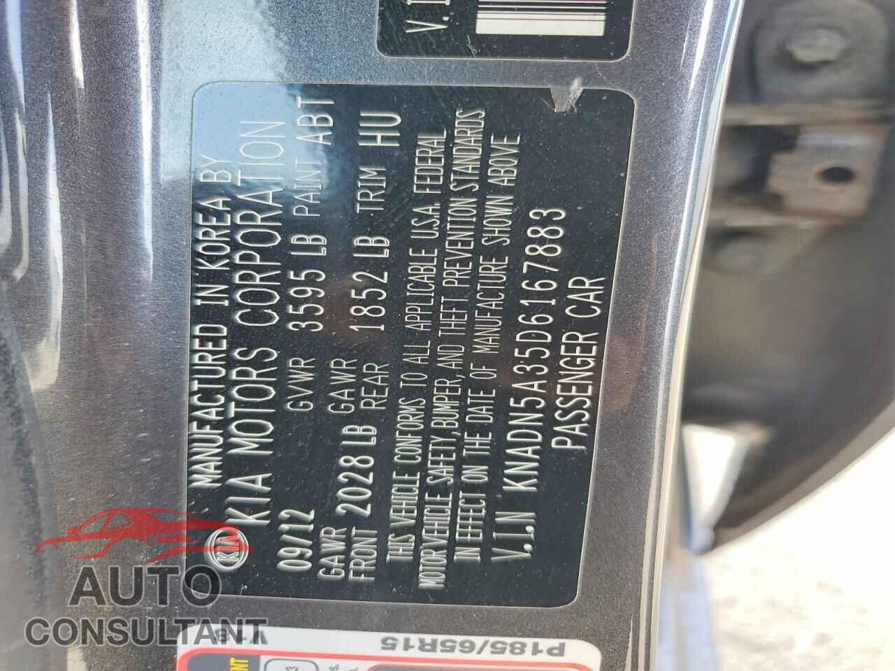 KIA RIO 2013 - KNADN5A35D6167883