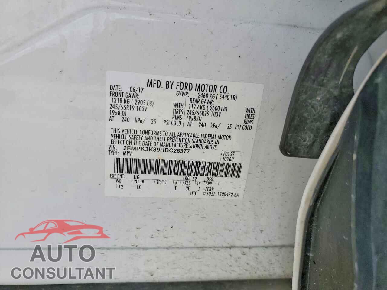 FORD EDGE 2017 - 2FMPK3K89HBC26377