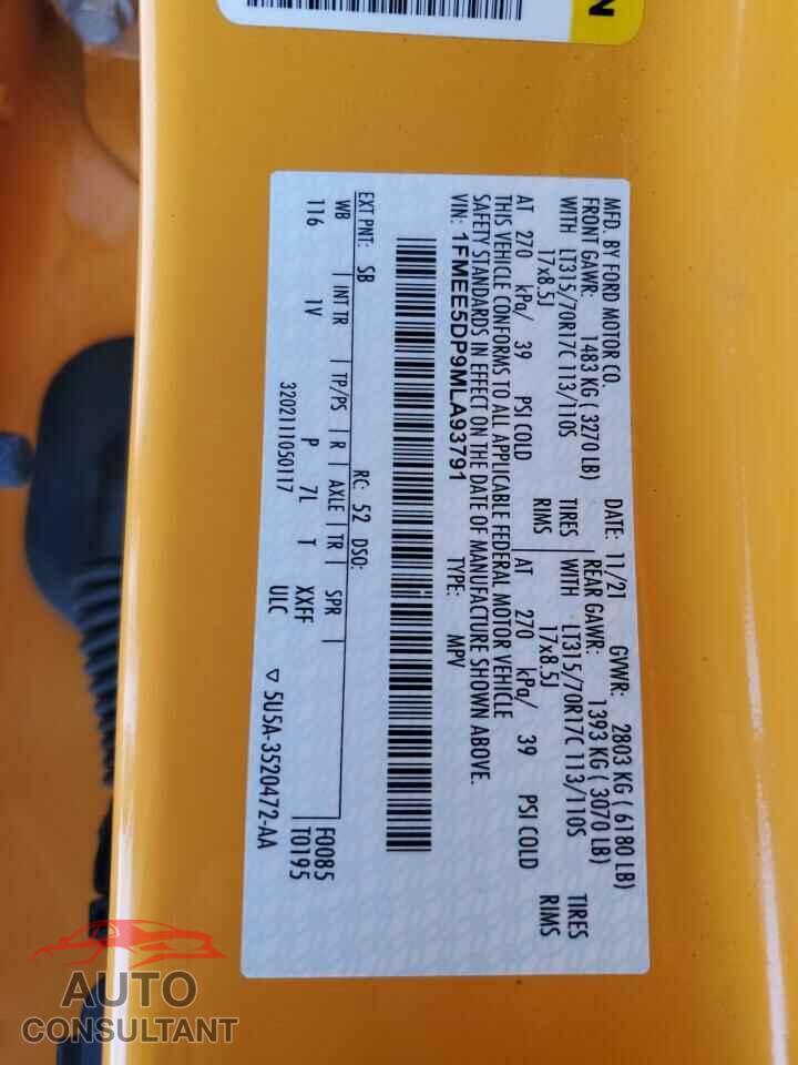FORD BRONCO 2021 - 1FMEE5DP9MLA93791