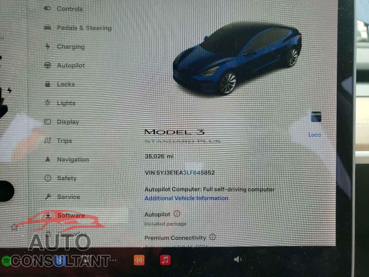 TESLA MODEL 3 2020 - 5YJ3E1EA3LF645852