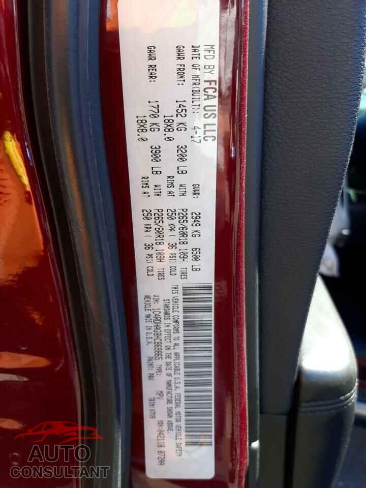 DODGE DURANGO 2017 - 1C4RDHAG8HC869865