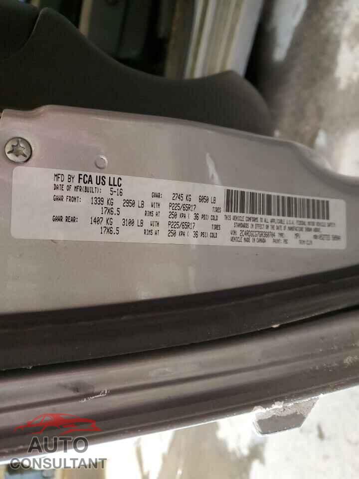 DODGE CARAVAN 2016 - 2C4RDGCG7GR360704