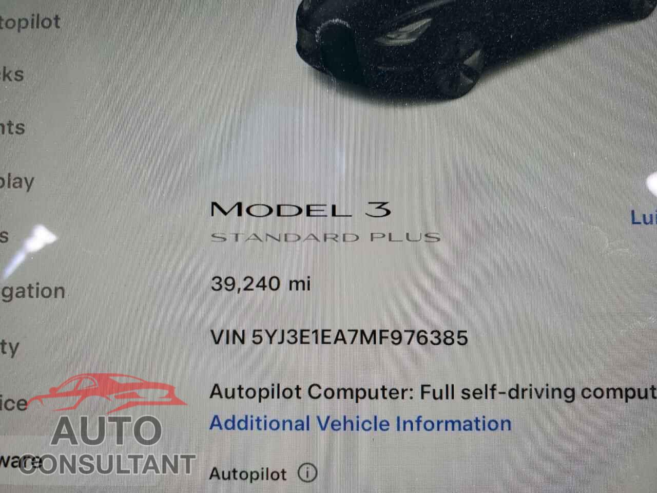 TESLA MODEL 3 2021 - 5YJ3E1EA7MF976385