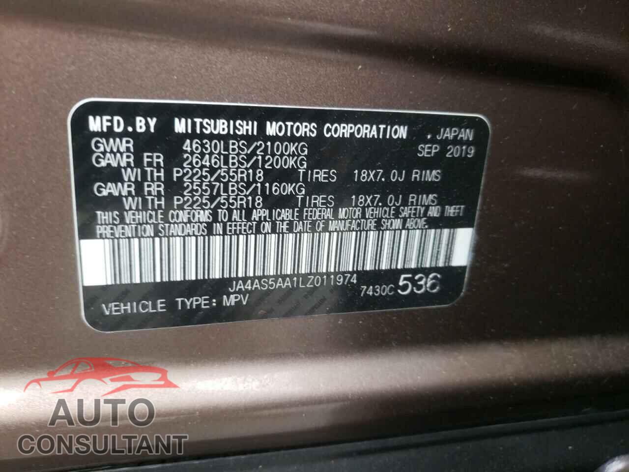 MITSUBISHI ECLIPSE 2020 - JA4AS5AA1LZ011974