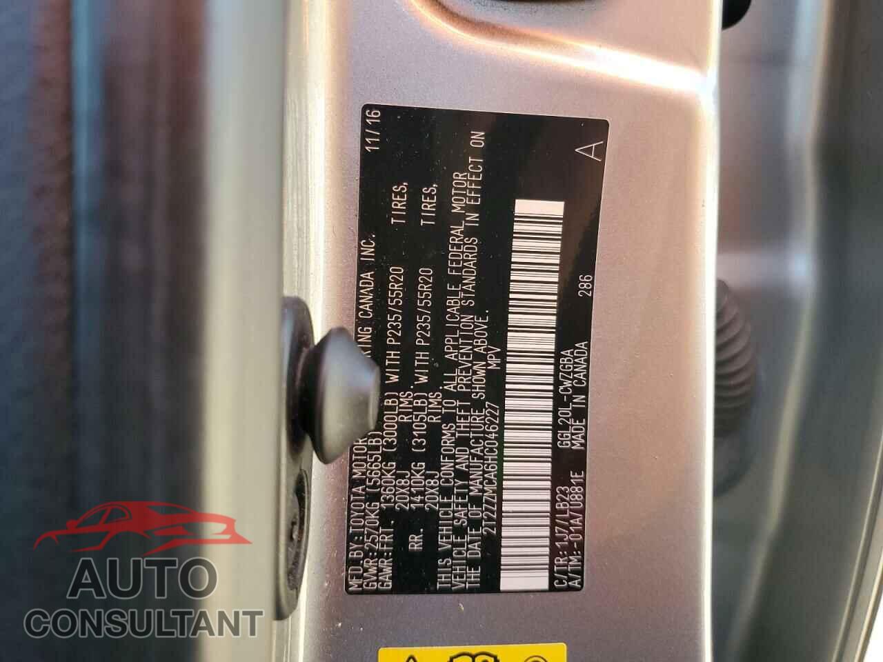 LEXUS RX350 2017 - 2T2ZZMCA6HC046227