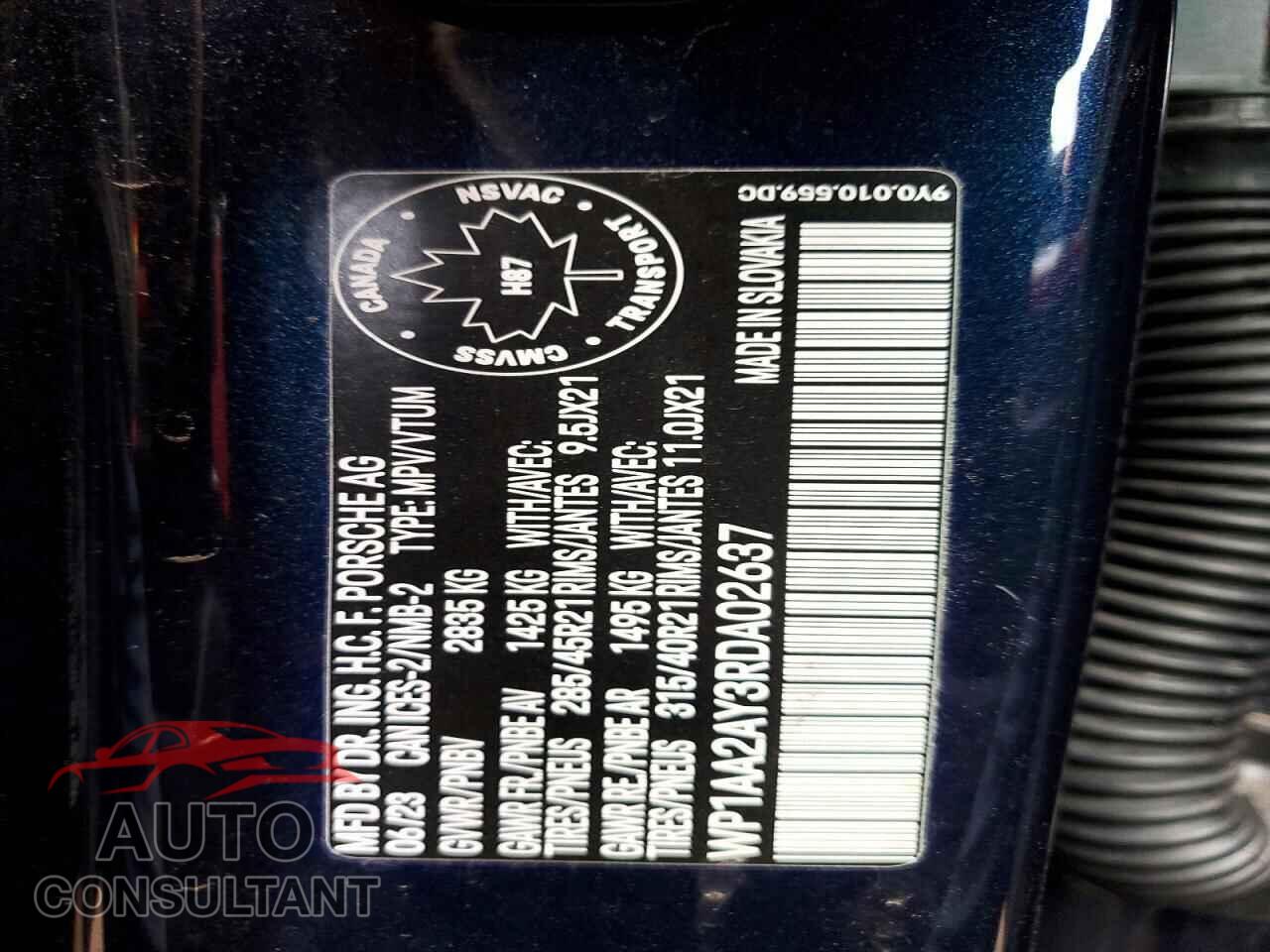 PORSCHE CAYENNE 2024 - WP1AA2AY3RDA02637