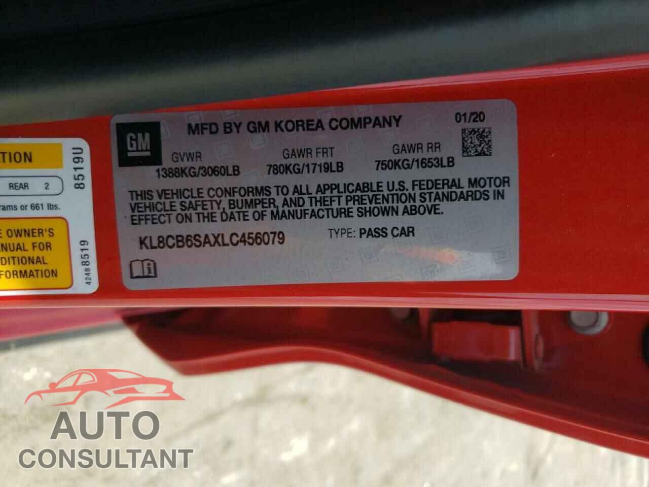 CHEVROLET SPARK 2020 - KL8CB6SAXLC456079