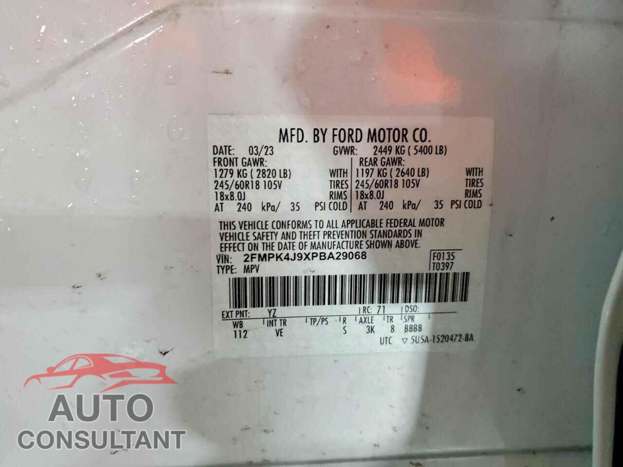 FORD EDGE 2023 - 2FMPK4J9XPBA29068