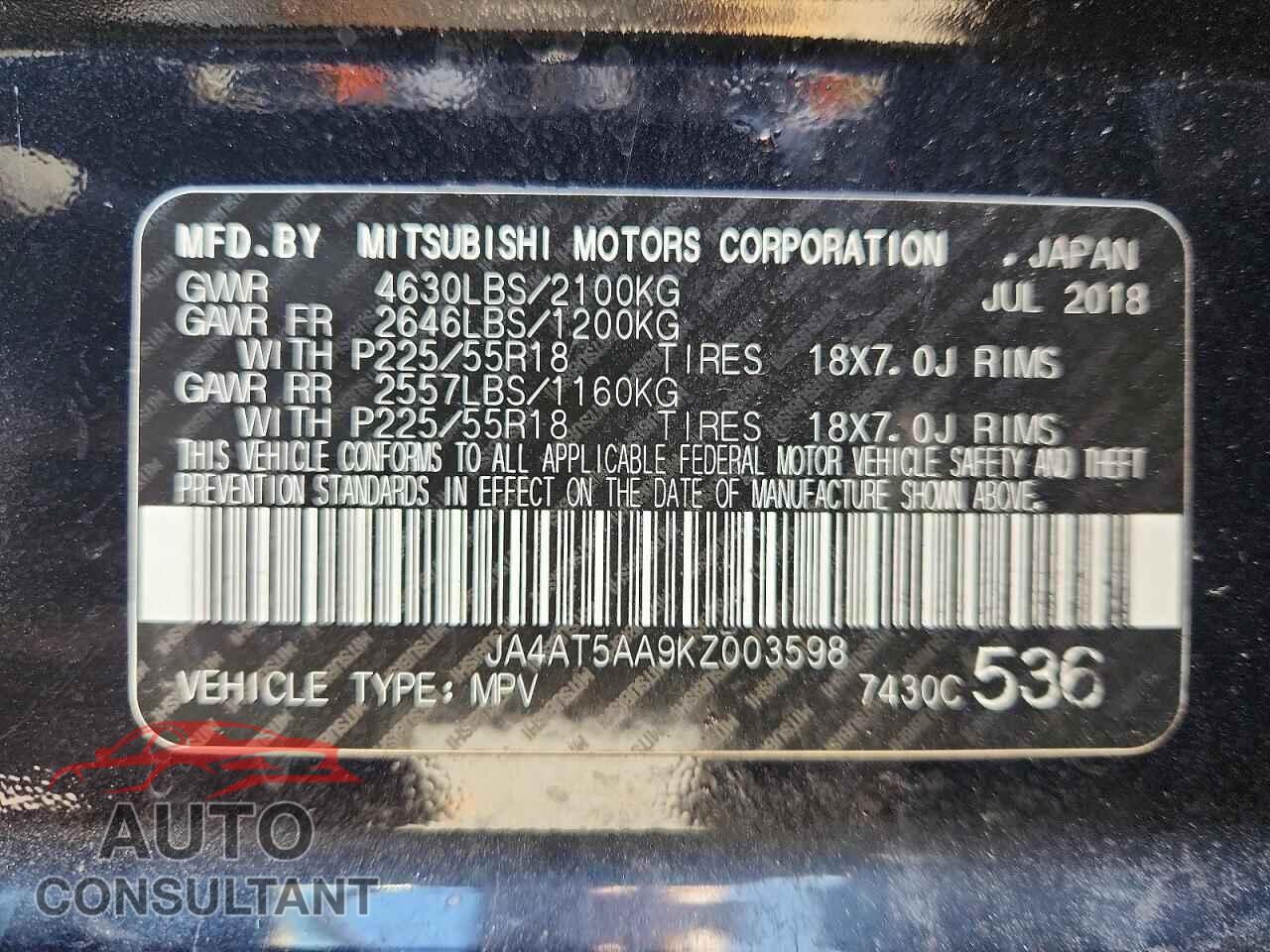MITSUBISHI ECLIPSE 2019 - JA4AT5AA9KZ003598