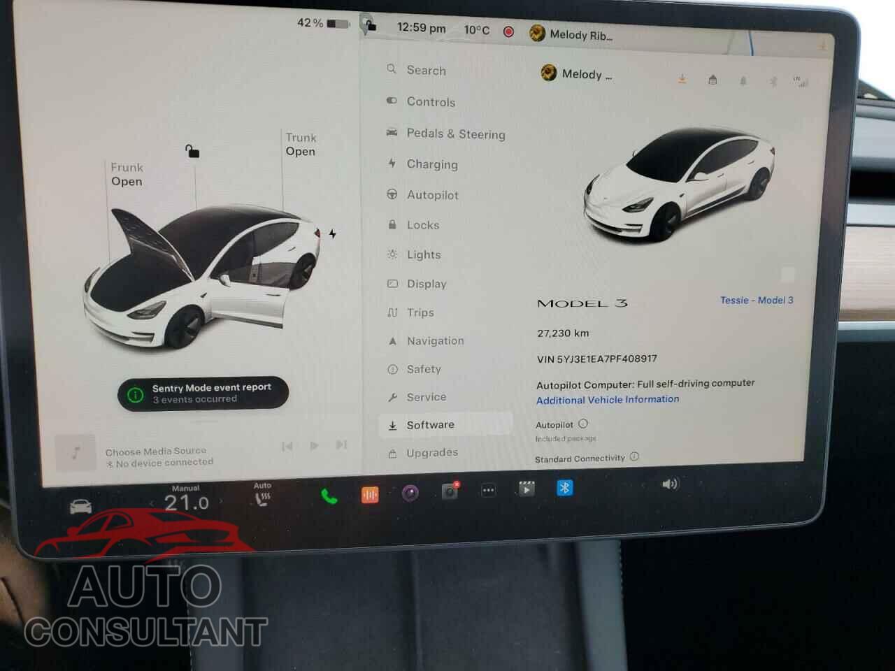 TESLA MODEL 3 2023 - 5YJ3E1EA7PF408917