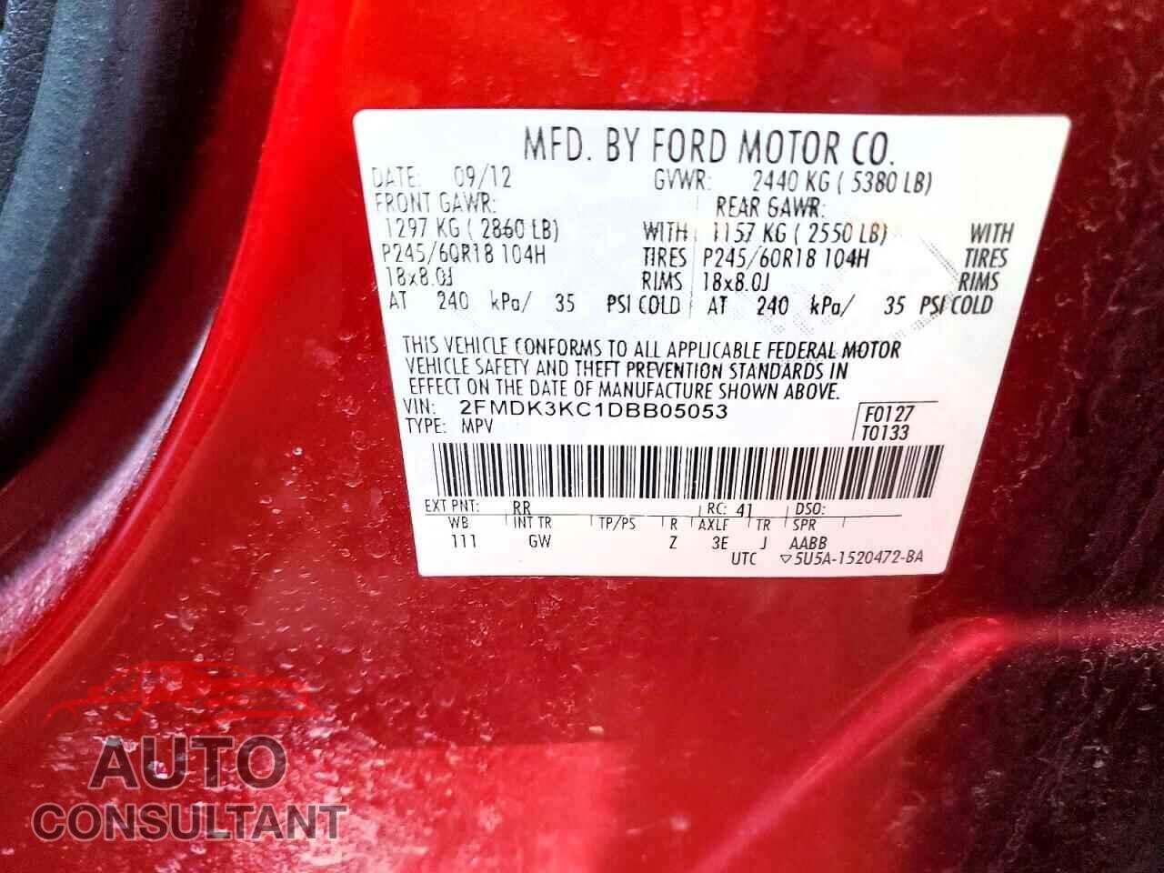 FORD EDGE 2013 - 2FMDK3KC1DBB05053