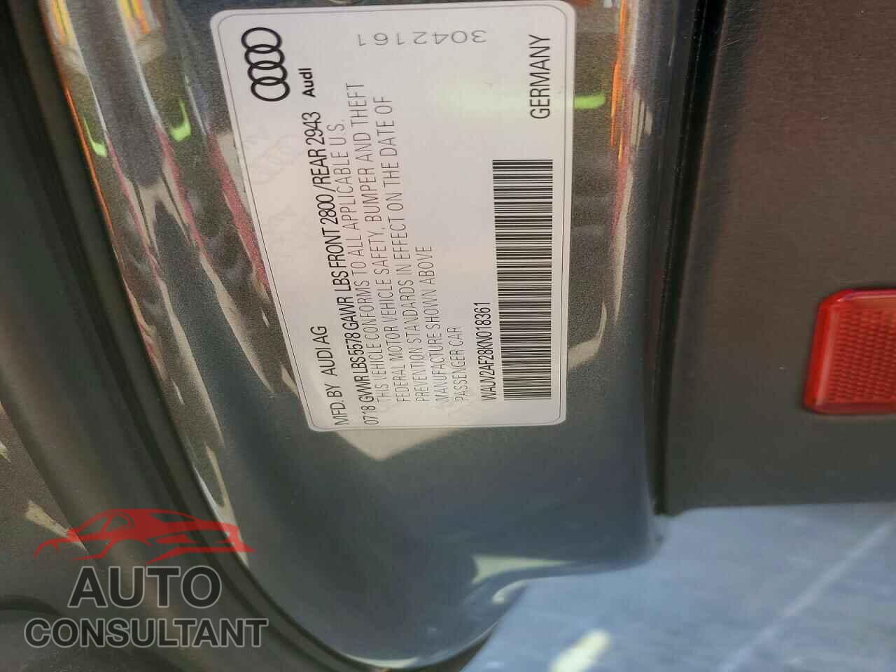 AUDI A7 2019 - WAUV2AF28KN018361