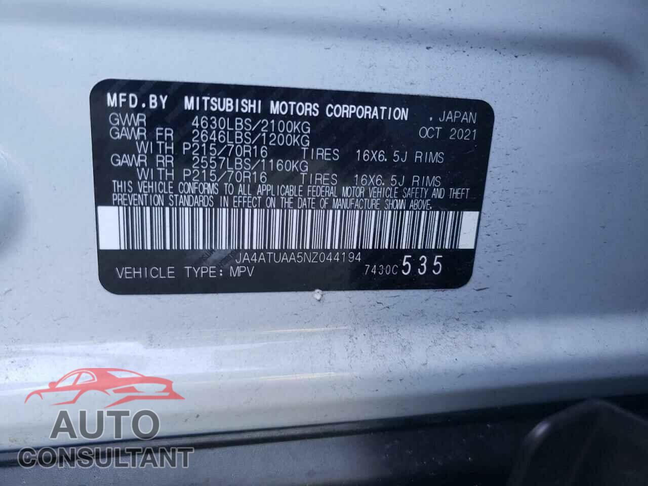MITSUBISHI ECLIPSE 2022 - JA4ATUAA5NZ044194