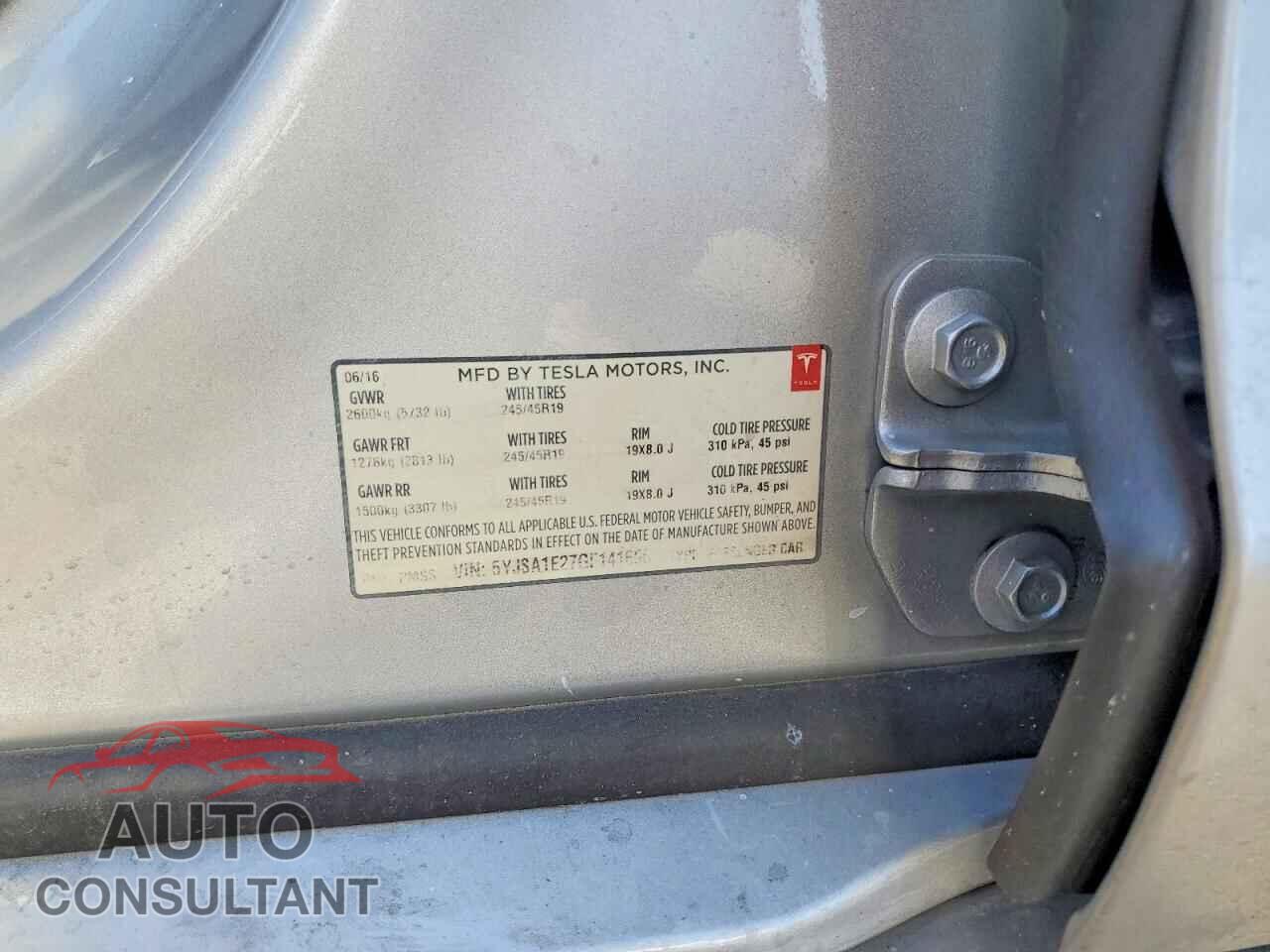 TESLA MODEL S 2016 - 5YJSA1E27GF141696