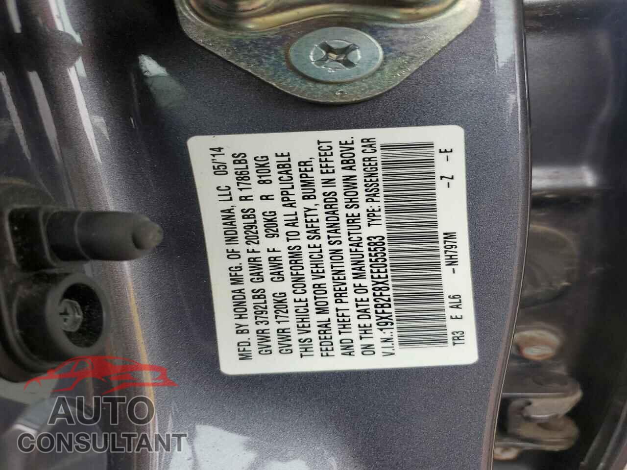 HONDA CIVIC 2014 - 19XFB2F8XEE055583