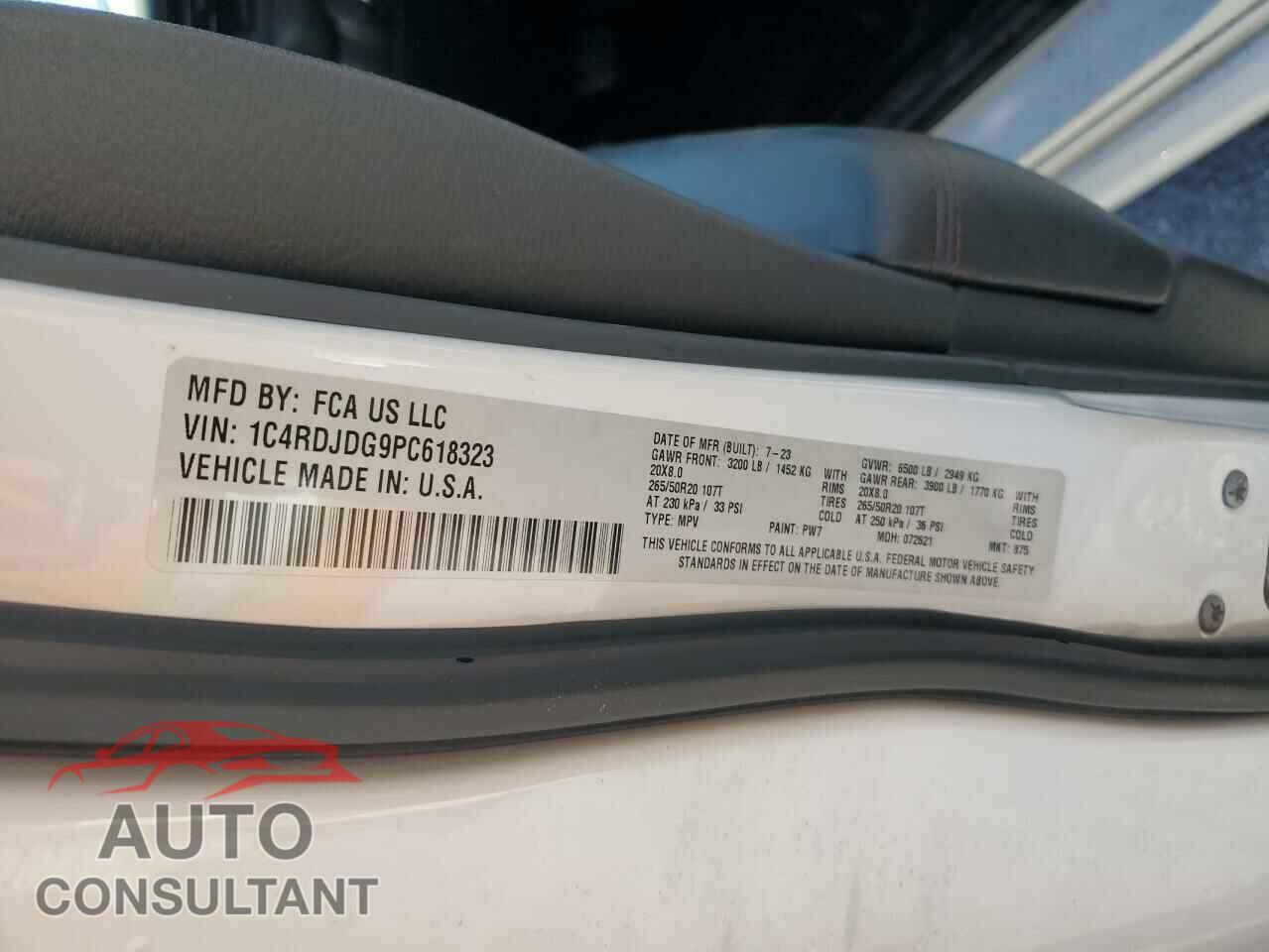 DODGE DURANGO 2023 - 1C4RDJDG9PC618323