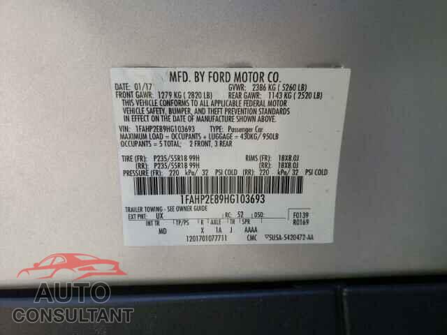 FORD TAURUS 2017 - 1FAHP2E89HG103693