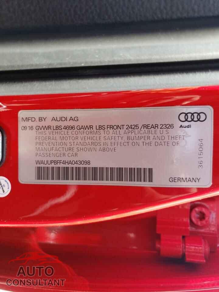 AUDI A3 2017 - WAUUPBFF4HA043098