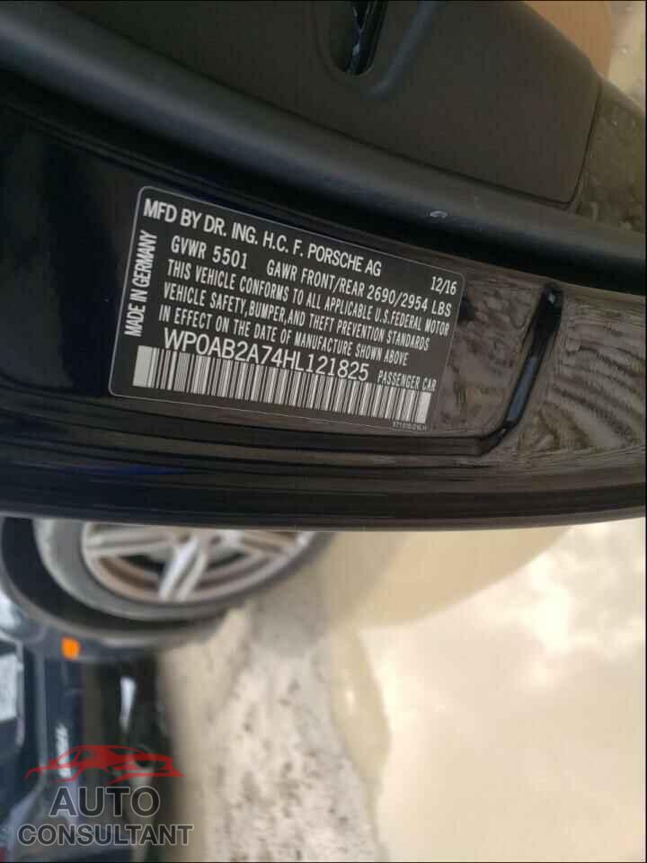 PORSCHE PANAMERA 2017 - WP0AB2A74HL121825