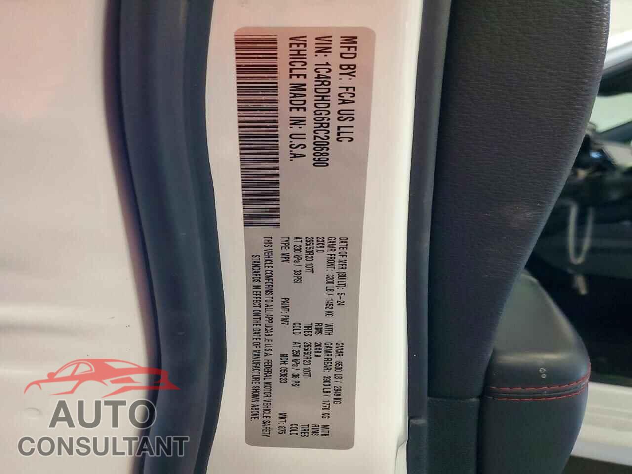 DODGE DURANGO 2024 - 1C4RDHDG6RC206890