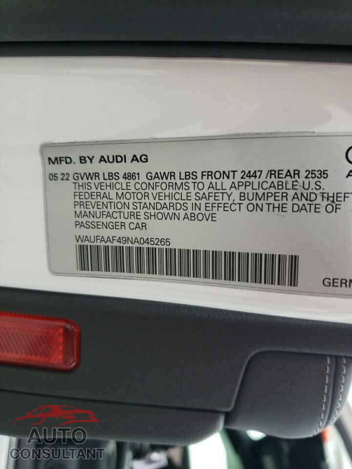 AUDI A4 2022 - WAUFAAF49NA045265