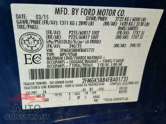 FORD FLEX SE 2015 - 2FMGK5B84FBA01731