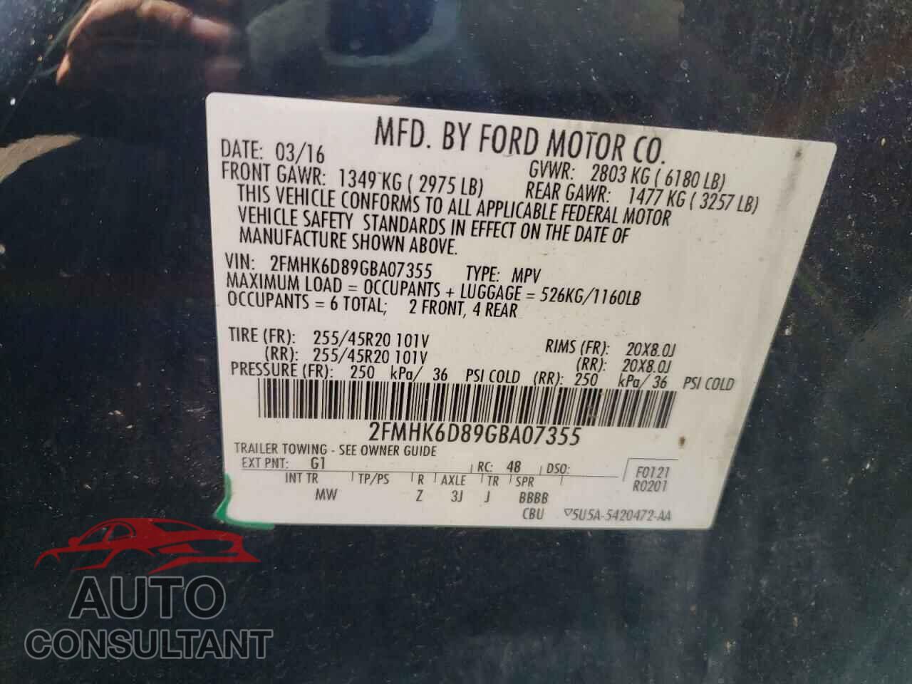 FORD FLEX 2016 - 2FMHK6D89GBA07355
