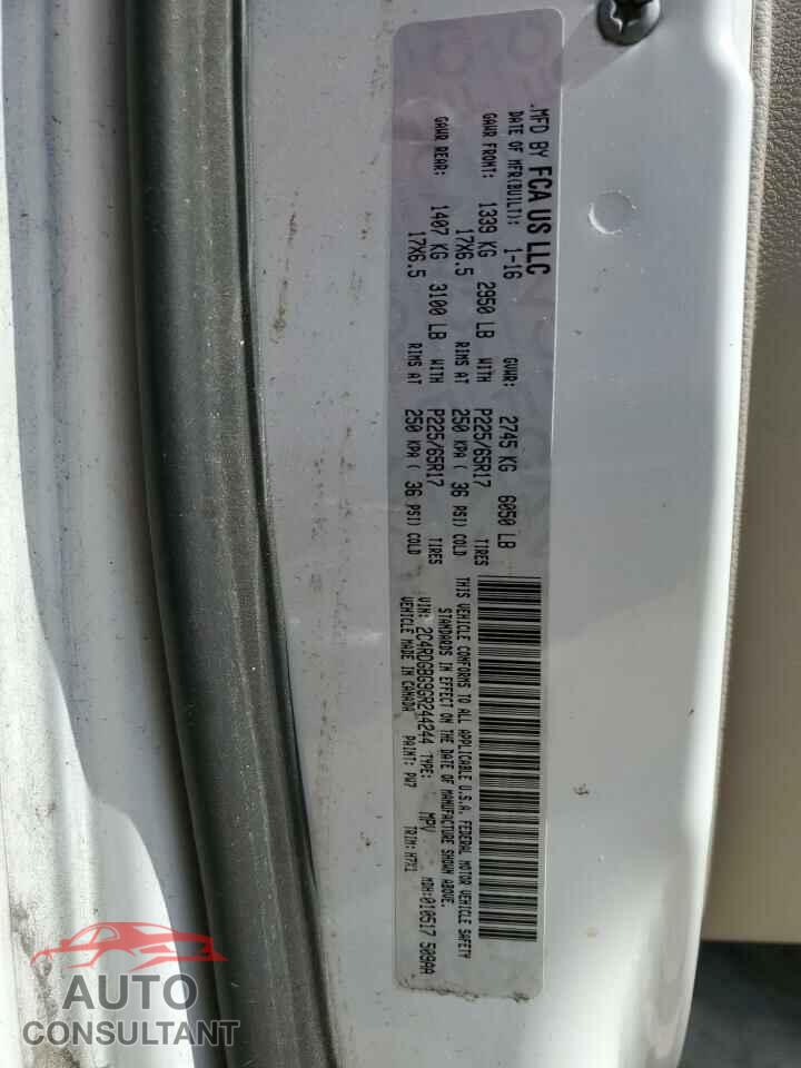 DODGE CARAVAN 2016 - 2C4RDGBG9GR244244