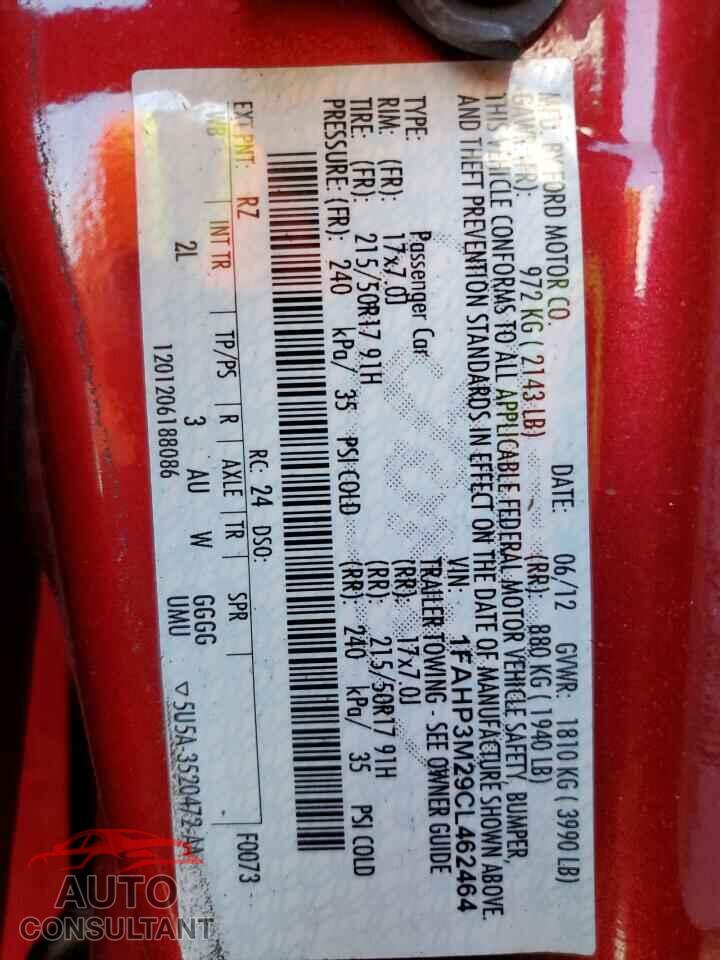 FORD FOCUS 2012 - 1FAHP3M29CL462464