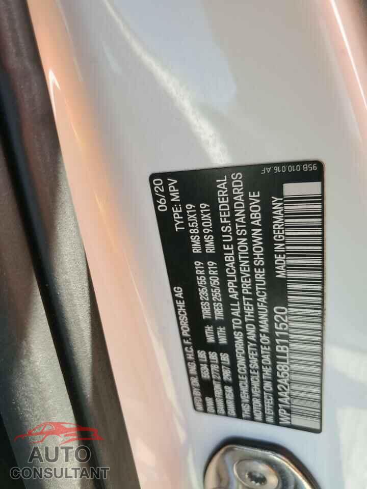 PORSCHE MACAN 2020 - WP1AA2A58LLB11520