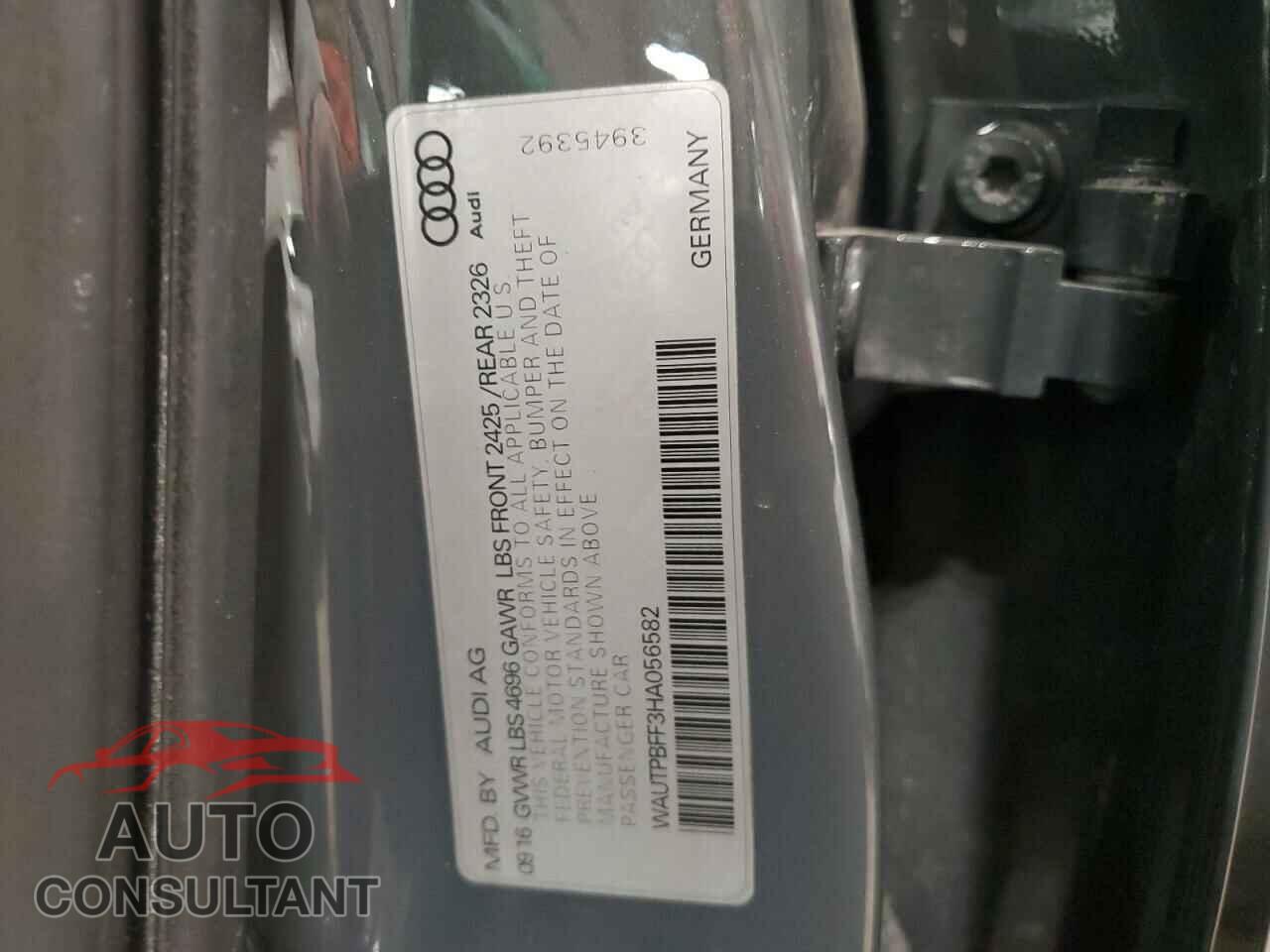 AUDI A3 2017 - WAUTPBFF3HA056582