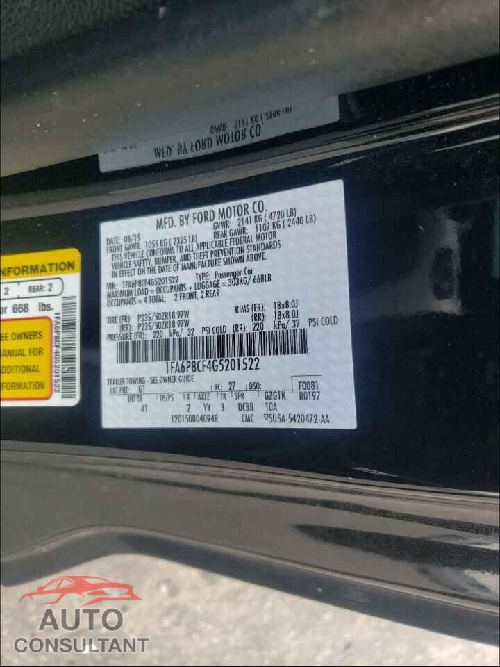 FORD MUSTANG 2016 - 1FA6P8CF4G5201522