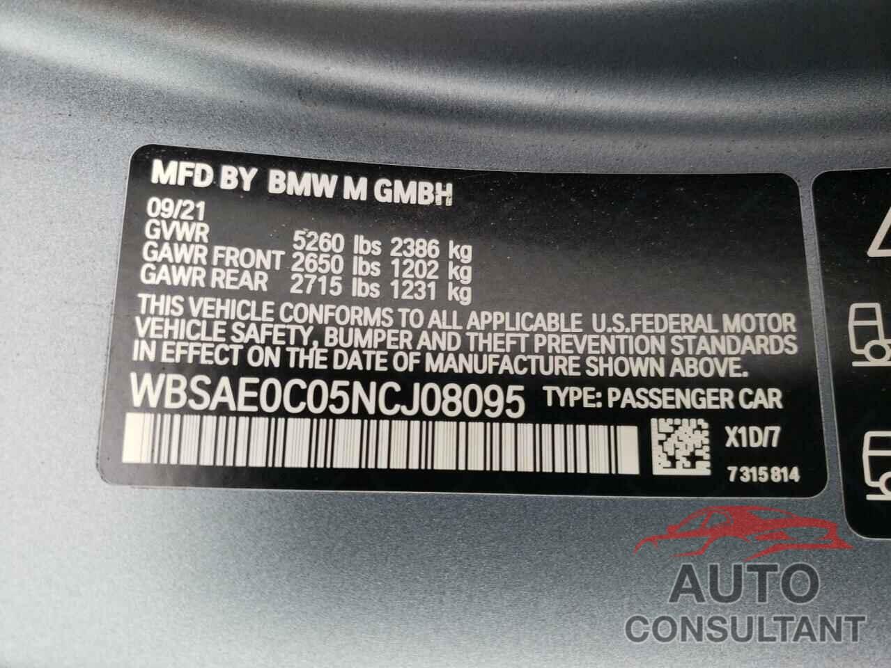 BMW M8 2022 - WBSAE0C05NCJ08095