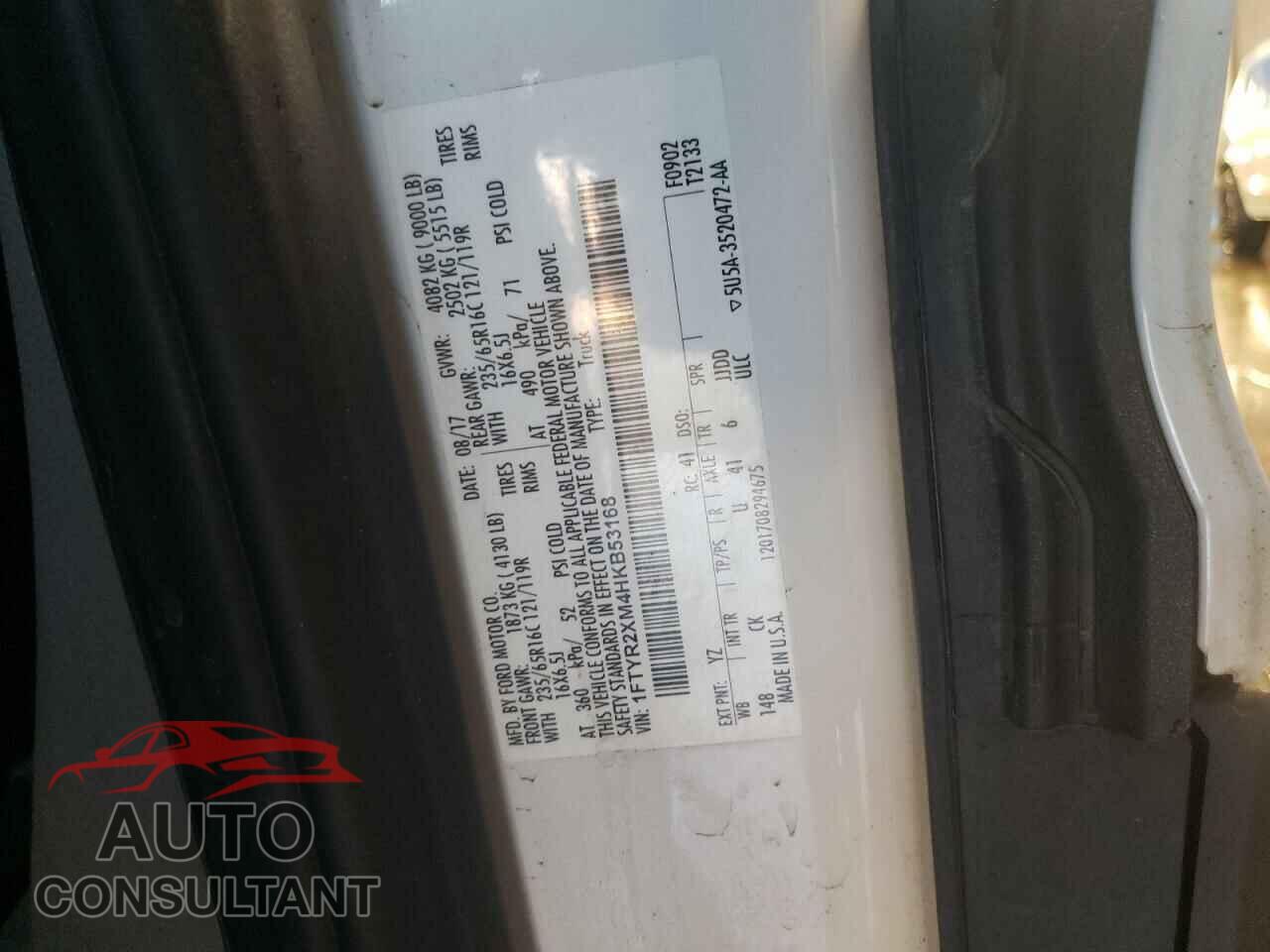 FORD TRANSIT 2017 - 1FTYR2XM4HKB53168